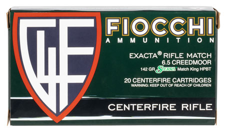 Fiocchi 65CMMKC Hyperformance Compete 6.5Creedmoor 142gr Sierra MatchKing BTHP 20 Per Box/10 Case