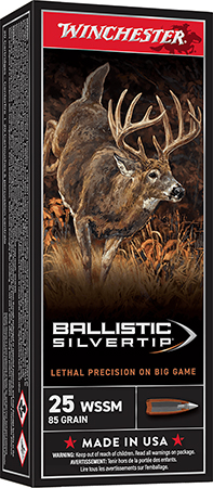 Winchester Ammo SBST25WSS Ballistic Silvertip  25WSSM 85gr Fragmenting Polymer Tip 20 Per Box/10 Case