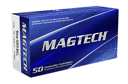 Magtech 9NATO Range/Training  9mmLuger 124gr Full Metal Jacket 50 Per Box/20 Case