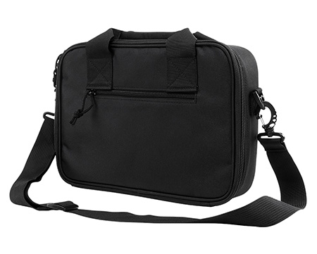 NcStar CPDX2971B VISM Double Pistol Range Bag w/ Mag Pouches Loop Fasteners Zippers Padding  &  Black Finish