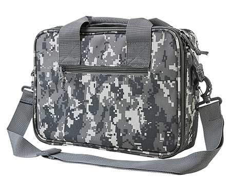 NcStar CPDX2971D VISM Double Pistol Range Bag w/ Mag Pouches Loop Fasteners Zippers Padding  &  Digital Camouflage Finish