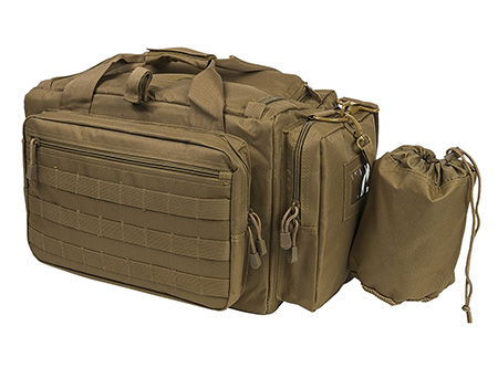 NcStar CVCRB2950T VISM Competition Range Bag with Padded Side Pockets, Lockable Zippers, Mag Pockets, Large D-Rings, Wide Padded Shoulder Strap  &  Tan Finish