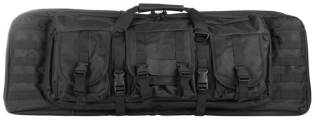 NcStar CVDC2946B36 VISM Double Carbine Case Black PVC Nylon w/ Foam Padding Lockable Zippers Pockets  &  MOLLE Webbing