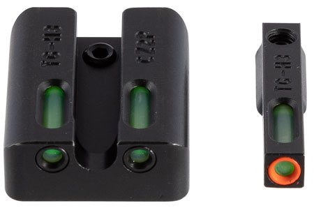 TruGlo TG13CZ2PC TFX Pro  Black | Green Tritium  &  Fiber Optic Orange Outline Front Sight Green Tritium  &  Fiber Optic Rear Sight