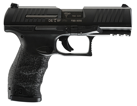 Walther Arms 2807076 PPQ M2 45 ACP 12+1 4.25" Black Steel Barrel, Matte Black Tenifer Serrated Steel Slide, Black Polymer Frame w/Picatinny Rail, Black Finger Grooved Grip, 3 Auto Safety