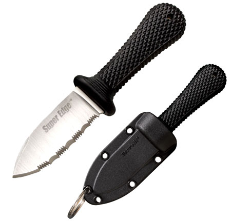 Cold Steel 42SS Super Edge  2" Fixed Part Serrated Japanese AUS-8A SS Blade/ Black Kray-Ex Handle Includes Sheath