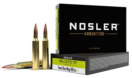 Nosler 40045 Ballistic Tip  7mmRemMag 150gr Spitzer Ballistic Tip 20 Per Box/10 Case