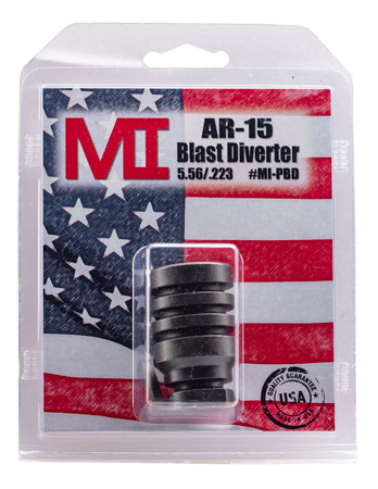 Midwest Industries MIPBD Blast Diverter  Black Phosphate Steel with 1/2"-28 tpi Threads, 1.75" OAL  &  1.09" Diameter for 223 Rem, 5.56x45mm NATO AR-Platform