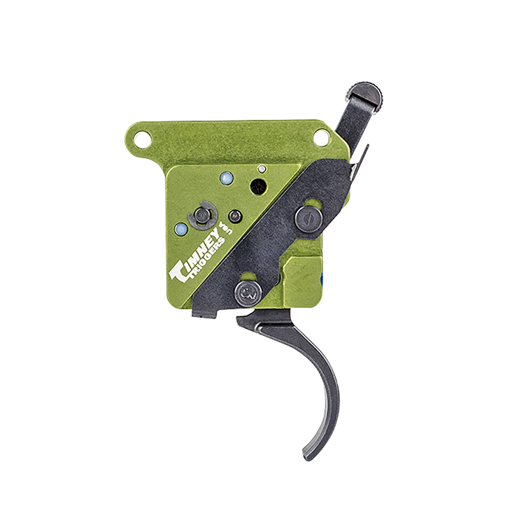 Timney Triggers 510V2 Elite Hunter  Curved Trigger with 3 lbs Draw Weight  &  Black/Green Finish for Remington 700 Right