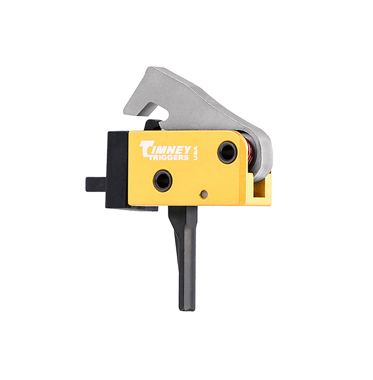 Timney Triggers 681ST PCC Trigger  Single-Stage Straight Trigger with 2.50-3 lbs Draw Weight  &  Black/Gold Finish for AR-Platform