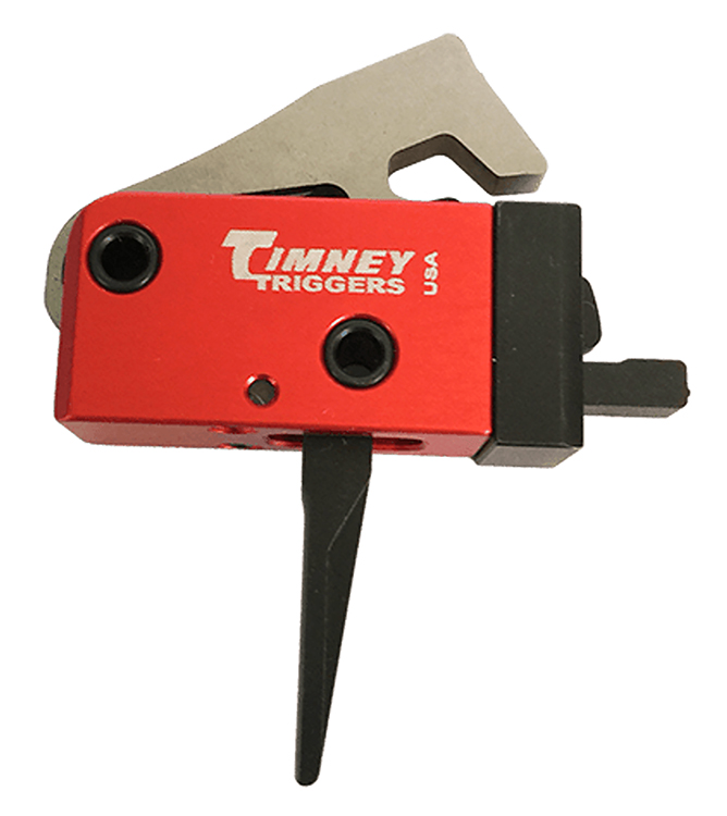 Timney Triggers 682ST PCC Trigger  Two-Stage Straight Trigger with 2 lbs Draw Weight  &  Black/Red Finish for AR-Platform