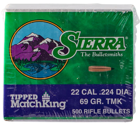 Sierra 7169C Tipped MatchKing  22Cal 69gr Tipped MatchKing 500/Box