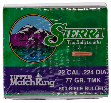 Sierra 7177C Tipped MatchKing  22Cal 77gr Tipped MatchKing 500/Box