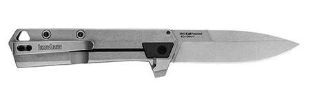 Kershaw 3860 Oblivion  3.50" Folding Spear Point Plain Stonewashed 8Cr13MoV SS Blade Black/Bead Blasted Glass-Filled Nylon Handle Includes Pocket Clip