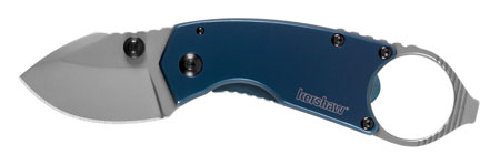 Kershaw 8710 Antic  1.70" Folding Drop Point Plain Bead Blasted 8Cr13MoV SS Blade Blue PVD Stainless Steel Handle Includes Pocket Clip