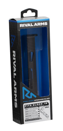 Rival Arms RA10G204A Precision Slide A1 QPQ Black 17-4 Stainless Steel with Front/Rear Serrations  &  RMR Optic Cut for 9mm Luger Glock 19 Gen4