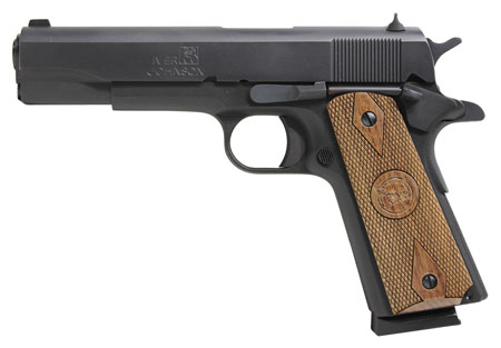 Iver Johnson Arms 1911A1 1911 A1 Government 70 Series 45 ACP 5" 8+1 Blued Steel Frame  &  Slide with Walnut Grip
