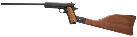Iver Johnson Arms 1911A1CARBINE 1911 A1 Carbine 45 ACP 8+1 16.13" Black Oxide 6 Lan Barrel, Black Oxide Steel Receiver, Walnut Removable Stock, Walnut Diamond Checkered Grip