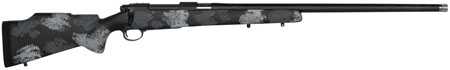 Nosler 45248 M48 Long-Range Carbon 26 Nosler 3+1 26" Carbon Fiber Wrapped Barrel, Sniper Gray Cerakote Metal Finish, Elite Midnight Camo Manners MCS-T Elite Tac Stock