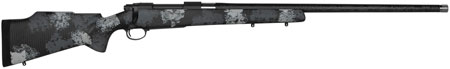 Nosler 46348 M48 Long-Range Carbon 300 Win Mag 4+1 26" Carbon Fiber Wrapped Barrel, Sniper Gray Cerakote Steel, Elite Midnight Camo Manners MCS-T Elite Tac Stock