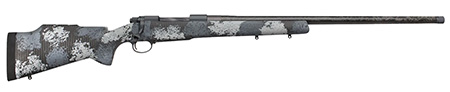 Nosler 46648 M48 Long-Range Carbon 33 Nosler 3+1 26" Carbon Fiber Wrapped Barrel, Sniper Gray Cerakote Metal Finish, Elite Midnight Camo Manners MCS-T Elite Tac Stock
