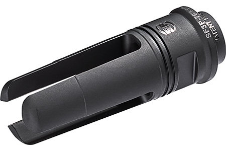 SureFire SF3P762MG1228 SOCOM 3-Prong Flash Hider Black DLC Stainless Steel with 1/2"-28 tpi Threads  &  2.60" OAL for 7.62x51mm NATO AR-10