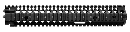 Daniel Defense 0100408001006 M4A1 RIS II Handguard 12.25" 2-Piece, Free-Floating Style Made of 6061-T6 Aluminum with Black Anodized Finish  &  Picatinny Rail for AR-15
