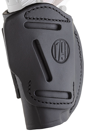 1791 Gunleather 4WH1SBLR 4-Way  IWB/OWB 01 Stealth Black Leather Belt Clip Fits 3-4" Barrel 1911