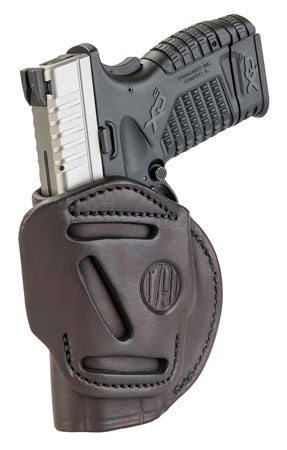 1791 Gunleather 4WH4SBRR 4-Way  IWB/OWB Size 04 Signature Brown Leather Belt Clip Compatible w/Glock 26/S&W M & P Shield/Springfield XD/XDS Right Hand