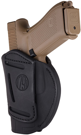 1791 Gunleather 4WH5SBLR 4-Way  IWB/OWB 05 Stealth Black Leather Belt Clip Fits S&W M & P/Springfield XD/Glock 17/HK VP9