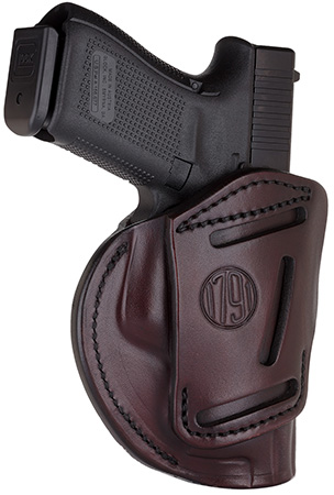 1791 Gunleather 4WH5SBRR 4-Way  IWB/OWB 05 Signature Brown Leather Belt Clip Fits S&W M & P/Springfield XD/Glock 17/HK VP9