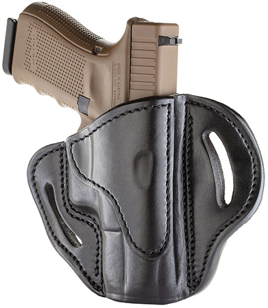 1791 Gunleather BH21SBLR BH2.1  OWB Size 2.1 Stealth Black Leather Belt Slide Compatible w/Glock 17/S&W M & P Shield/Springfield XD Right Hand