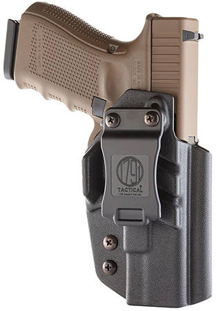1791 Gunleather TACIWBGLOCKBLKR Tactical Kydex  IWB Black Kydex Belt Clip Compatible w/Glock Right Hand