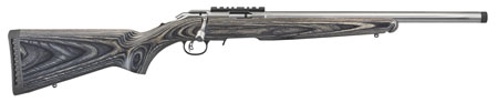Ruger 8367 American Rimfire Target Full Size 22 LR 10+1 18" Satin Stainless Threaded Bull Barrel, Satin Stainless Scope Rail Receiver, Black Laminate Fixed Stock, Right Hand