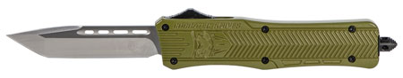 CobraTec Knives MODCTK1MTNS CTK-1  Medium 3" OTF Tanto Plain D2 Steel Blade/OD Green Aluminum Handle Features Glass Breaker Includes Pocket Clip