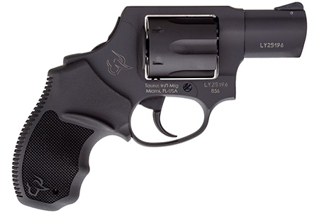 Taurus 2-856021CH 856  Small 38 Special +P 6 Shot 2" Matte Black Carbon Steel Barrel, Cylinder  &  Frame, Black Finger Grooved Rubber Grip, Transfer Bar Safety, Concealed Hammer