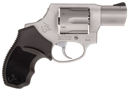 Taurus 2856029ULCH 856 Ultra-Lite 38 Special +P 6 Shot 2" Barrel, Overall Matte Finish Stainless Steel, Concealed Hammer Frame, Finger Grooved Black Rubber Grip