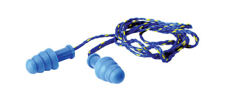 Walker's GWPTPRCORDBL Corded Rubber Ear Plugs 27 dB In The Ear Blue Adult