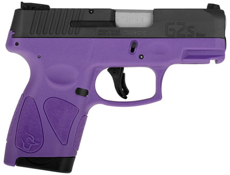 Taurus 1G2S931DP G2S  Compact Frame 9mm Luger 7+1 3.26" Matte Stainless Steel Barrel, Matte Black Serrated Alloy Steel Slide, Dark Purple Polymer Frame w/Picatinny Rail  &  Polymer Grip, Right Hand