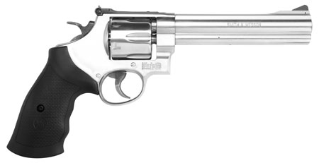 Smith  &  Wesson 12462 Model 610  N-Frame 10mm Auto/40 S&W 6 Shot 6.50" Stainless Steel Barrel, Cylinder  &  Frame, Black Finger Grooved Grip, Internal Lock Safety, Exposed Hammer