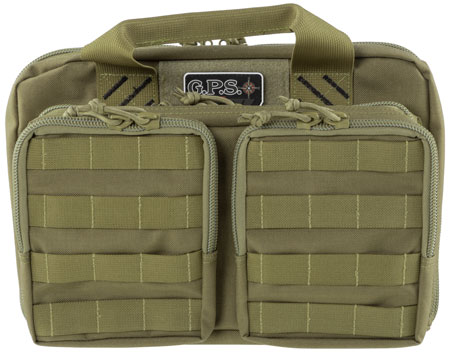 GPS Bags T1312PCT Tactical Quad +2 Tan 1000D Polyester with YKK Lockable Zippers, 8 Mag Pockets, 2  Ammo Front Pockets, Visual ID Storage System  &  Holds Up To 6 Handguns