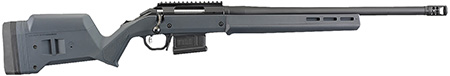 Ruger 26993 American Hunter  Full Size 308 Win 5+1 20" Matte Black Heavy Threaded Barrel, Matte Black Picatinny Rail Steel Receiver, Gray Adj Magpul Hunter Synthetic Stock, Right Hand