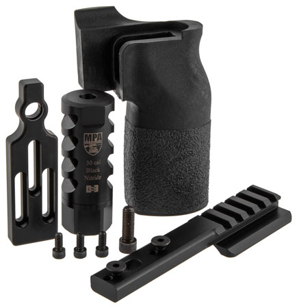 MasterPiece Arms 65PMRACCBUNDLE ACCBundle  DN3 Muzzle Brake, Vertical Grip, V4 Spigot Mount  &  Bag Rider For 6.5 Creedmoor MasterPiece Arms PMR