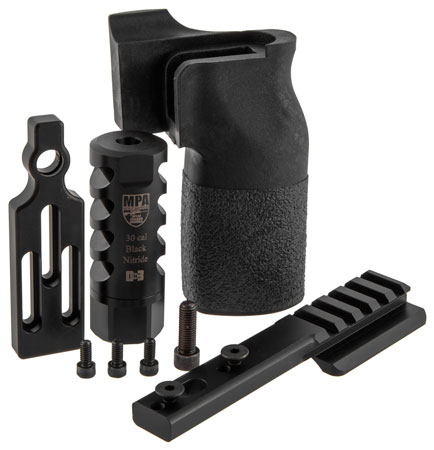 MasterPiece Arms 308PMRACCBUNDLE ACCBundle  DN3 Muzzle Brake, Vertical Grip, V4 Spigot Mount  &  Bag Rider For 308 Win MasterPiece Arms PMR
