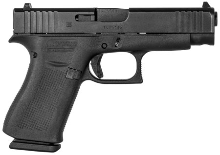 Glock PA4850201 G48 Gen5 Slim Compact 9mm Luger 10+1 4.17" Black GMB Barrel, Black nDLC Serrated Slide, Black Polymer Frame w/Beavertail, Black Textured Polymer Grip