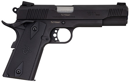 Taurus 11911019MM 1911  9mm Luger 9+1 5" Barrel, Matte Black Finish Beavertail Frame, Serrated Matte Black Steel Slide  &  Checkered Polymer Grip Includes Magazine