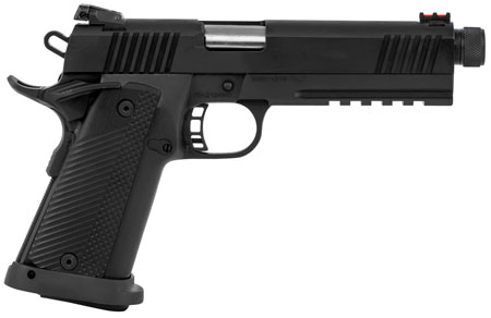 Rock Island 56862 Tac Ultra FS 10mm Auto Caliber with 5.50" Threaded Barrel, 16+1 Capacity, Overall Black Parkerized Finish Steel, Picatinny Rail/Beavertail Frame, Serrated Slide  &  Black G10 Grip