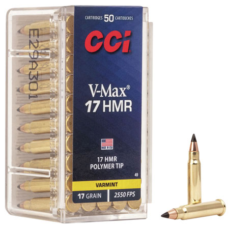 CCI 0049 VMAX  17HMR 17 gr Hornady V-Max 50 Per Box/40 Case