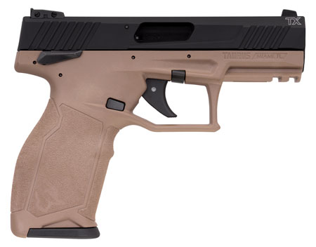 Taurus 1-TX22141F TX22  22 LR 16+1 4.10" Matte Black Steel/Threaded Barrel, Black Hard Coat Anodized Serrated Slide, Flat Dark Earth Polymer Frame w/Picatinny Rail, FDE Polymer Grips