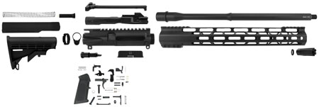 TacFire SSRK9MM16LPK AR Build Kit  Sports South Exclusive 9mm Luger AR-15 Black Nitride Steel 1/2"x36